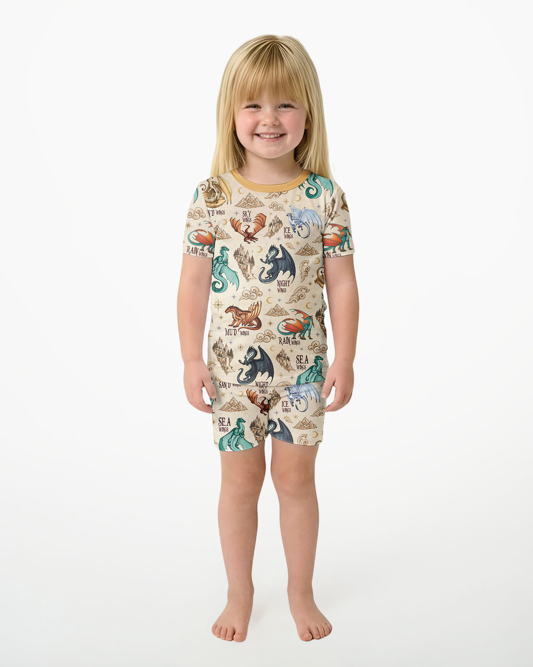 Elemental Dragons Bamboo Two Piece Short Sleeve Shorts Pajama Set