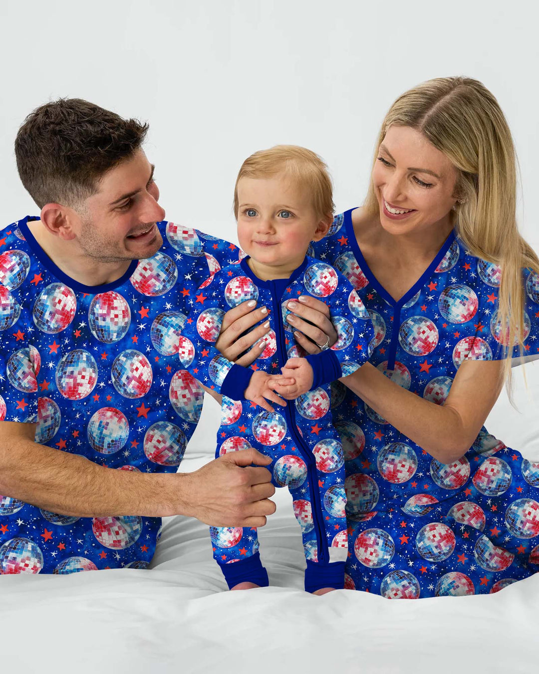 USA Disco Balls Bamboo Two Piece Long Sleeve Pajama Set