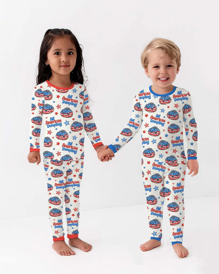 All American Dumpling Bamboo Two Piece Long Sleeve Pajama Set