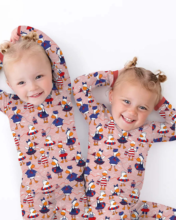 Freedom Floaties Family Matching Bamboo Two Piece Long Sleeve Pajama Set