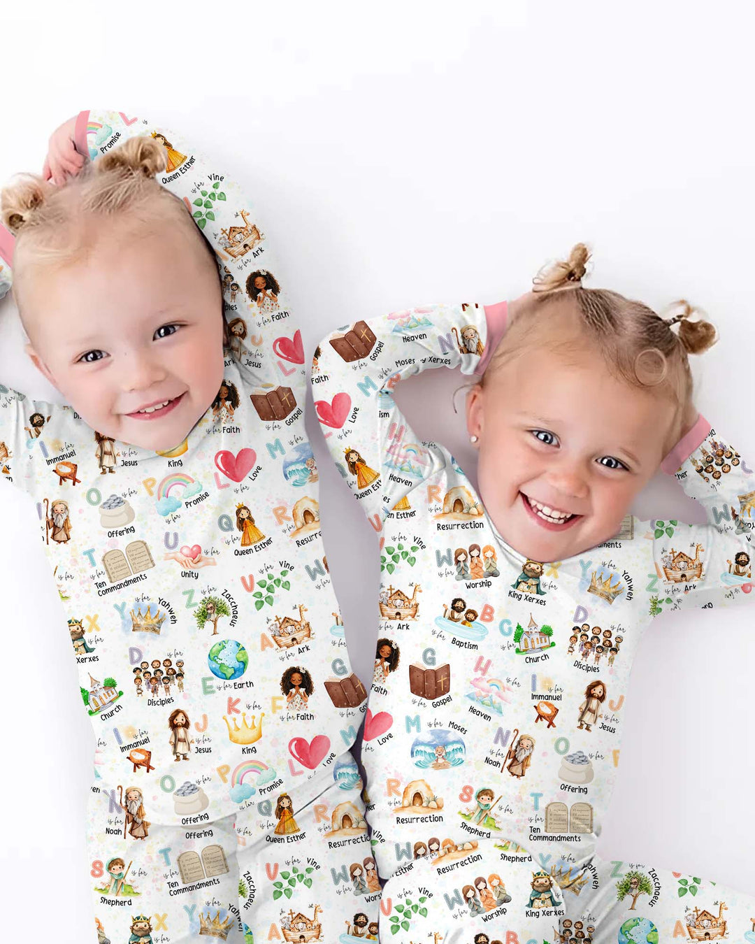 Bible ABC Alphabet Bamboo Two Piece Long Sleeve Pajama Set