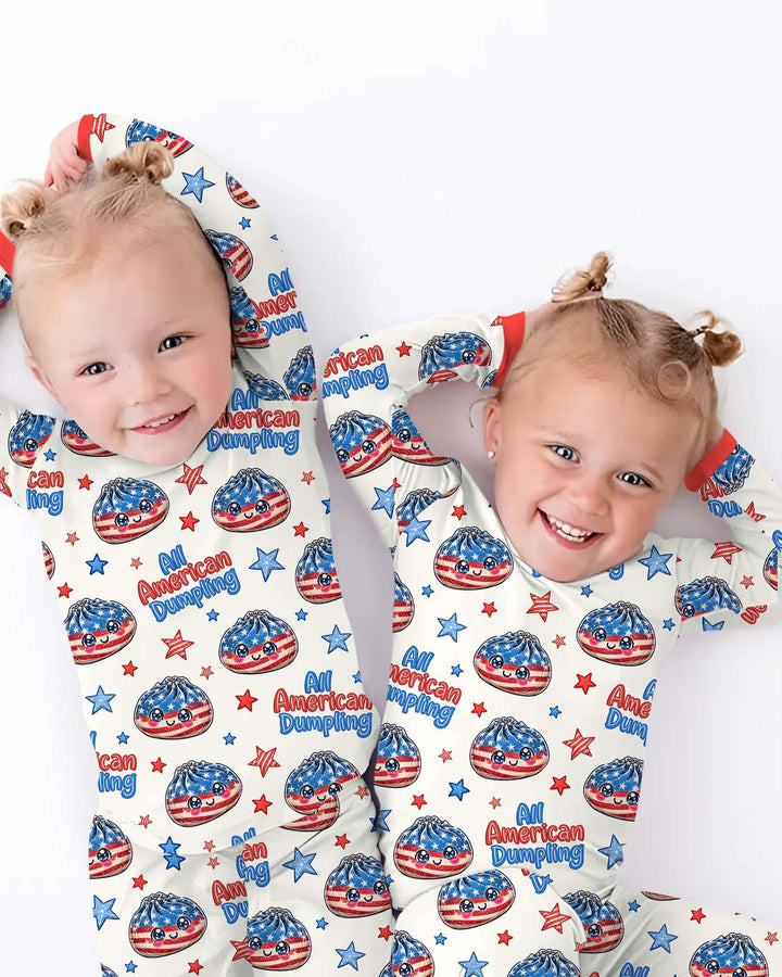 All American Dumpling Bamboo Two Piece Long Sleeve Pajama Set