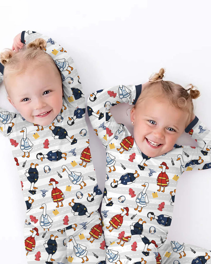 Rescue Goose Squad Bamboo Two Piece Long Sleeve Pajama Set