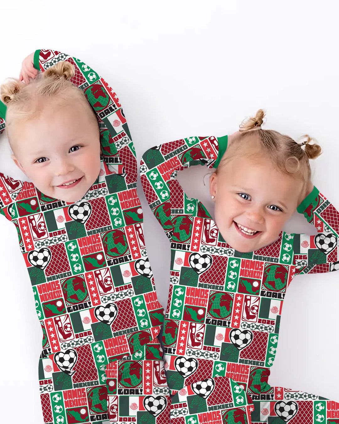 World Soccer Vamos Mexico Bamboo Two Piece Long Sleeve Pajama Set