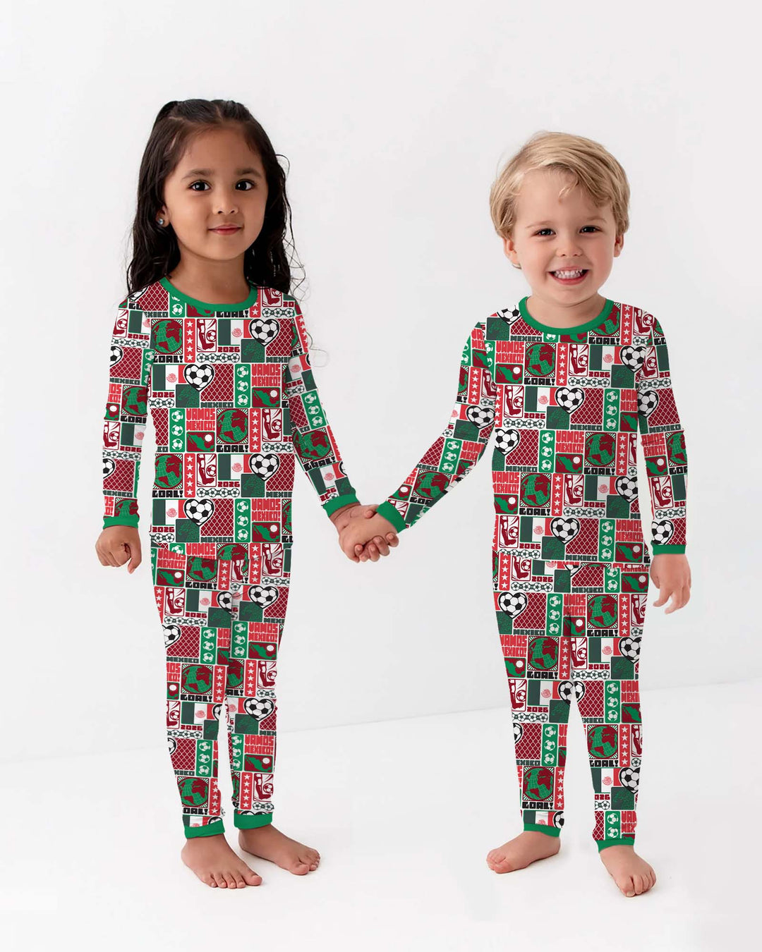 World Soccer Vamos Mexico Bamboo Two Piece Long Sleeve Pajama Set