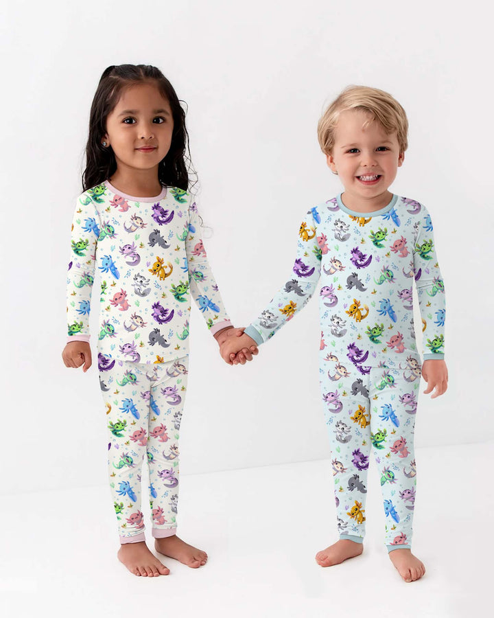 I Love You Axolotl Bamboo Two Piece Long Sleeve Pajama Set