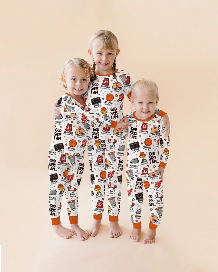Basketball God Says I Am Bamboo Two Piece Short Sleeve Pajama Set