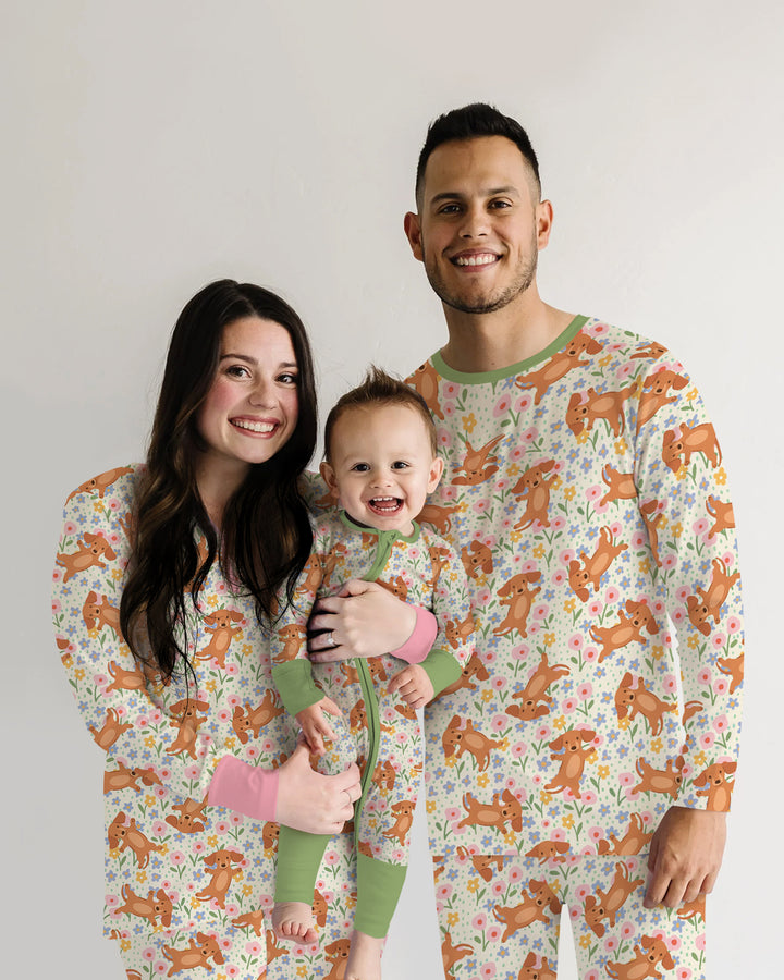 Dachshund Blooms Family Matching Bamboo Women Pajama Set