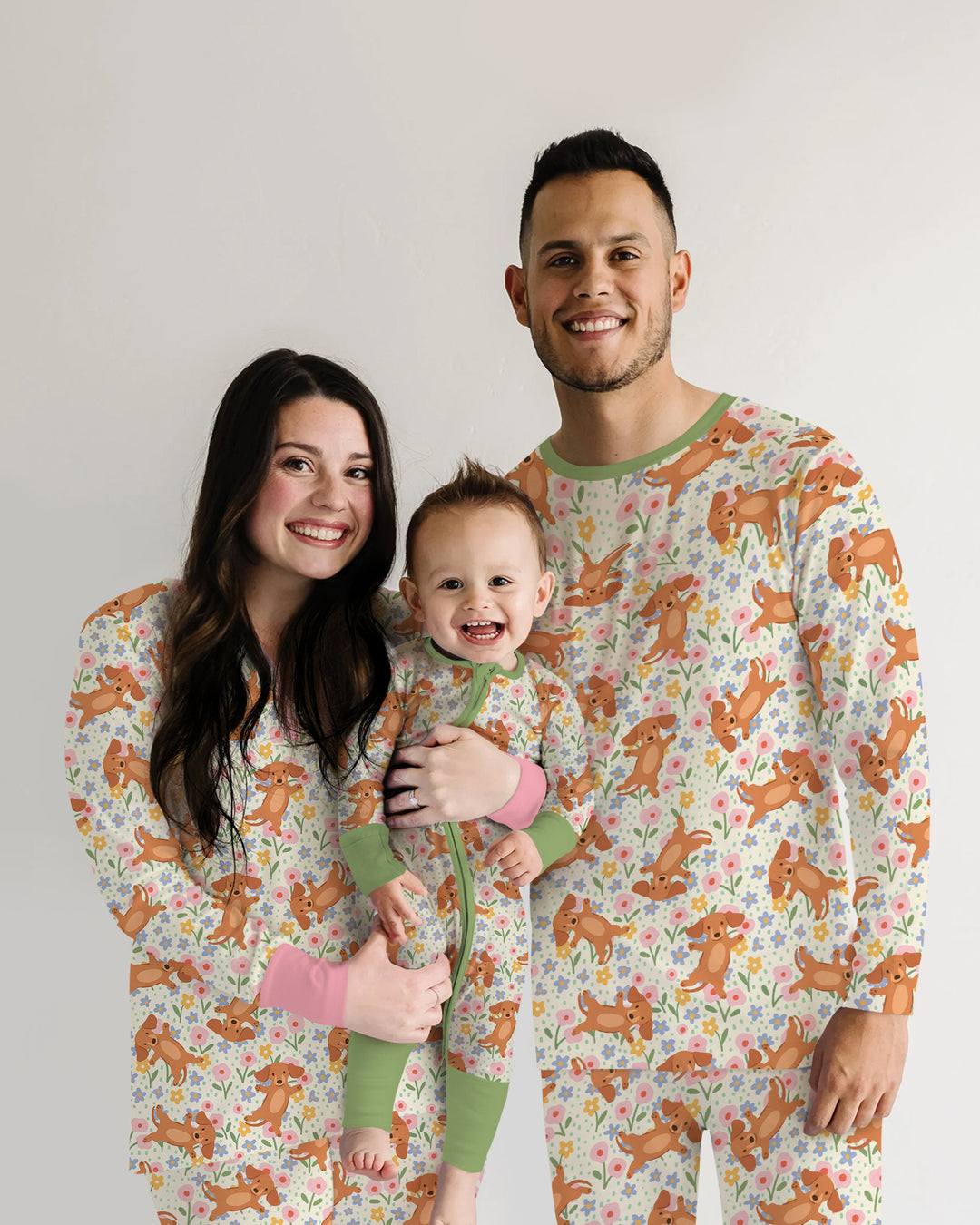 Dachshund Blooms Family Matching Bamboo Men's Pajama Set