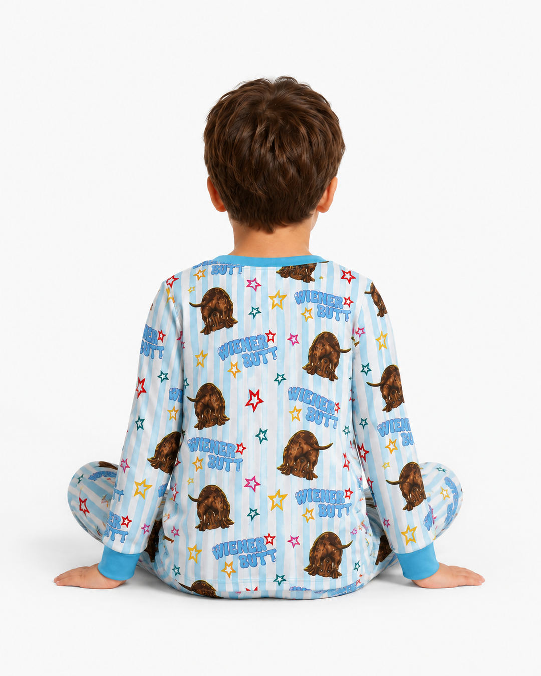 Guess What? Wiener Butt! Bamboo Two Piece Long Sleeve Pajama Set