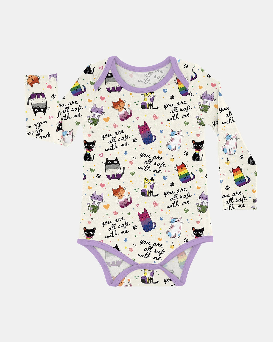 Loved & Safe Kitties Family Matching Bamboo Bodysuit