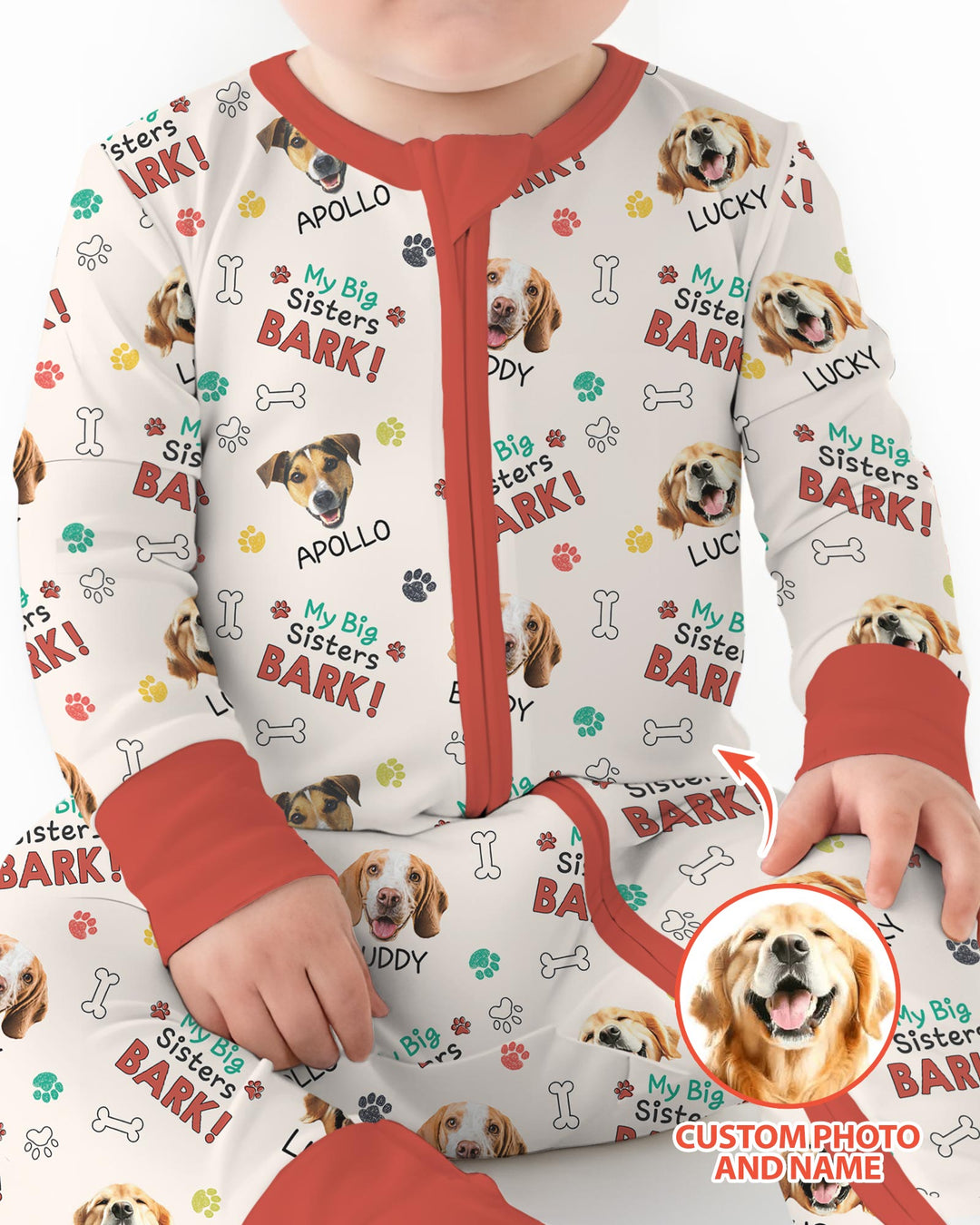 Raised With Paws - Custom Pet Photo And Name Bamboo Convertible Zippy