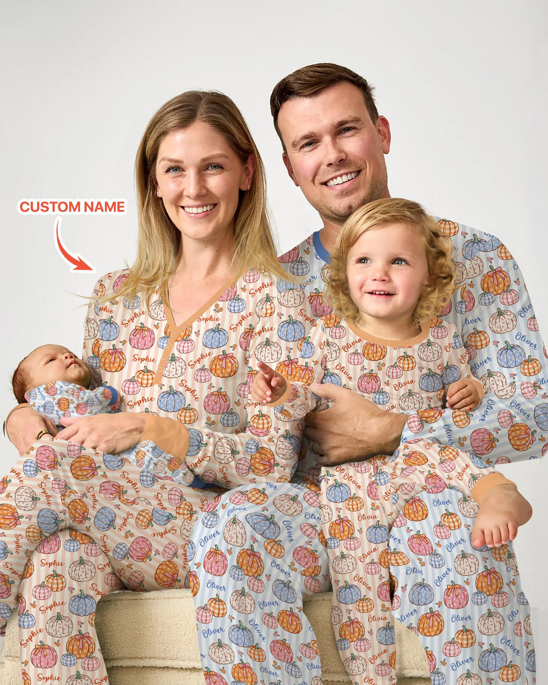 Custom Name Pumpkin Patch Bamboo Men's Pajama Set