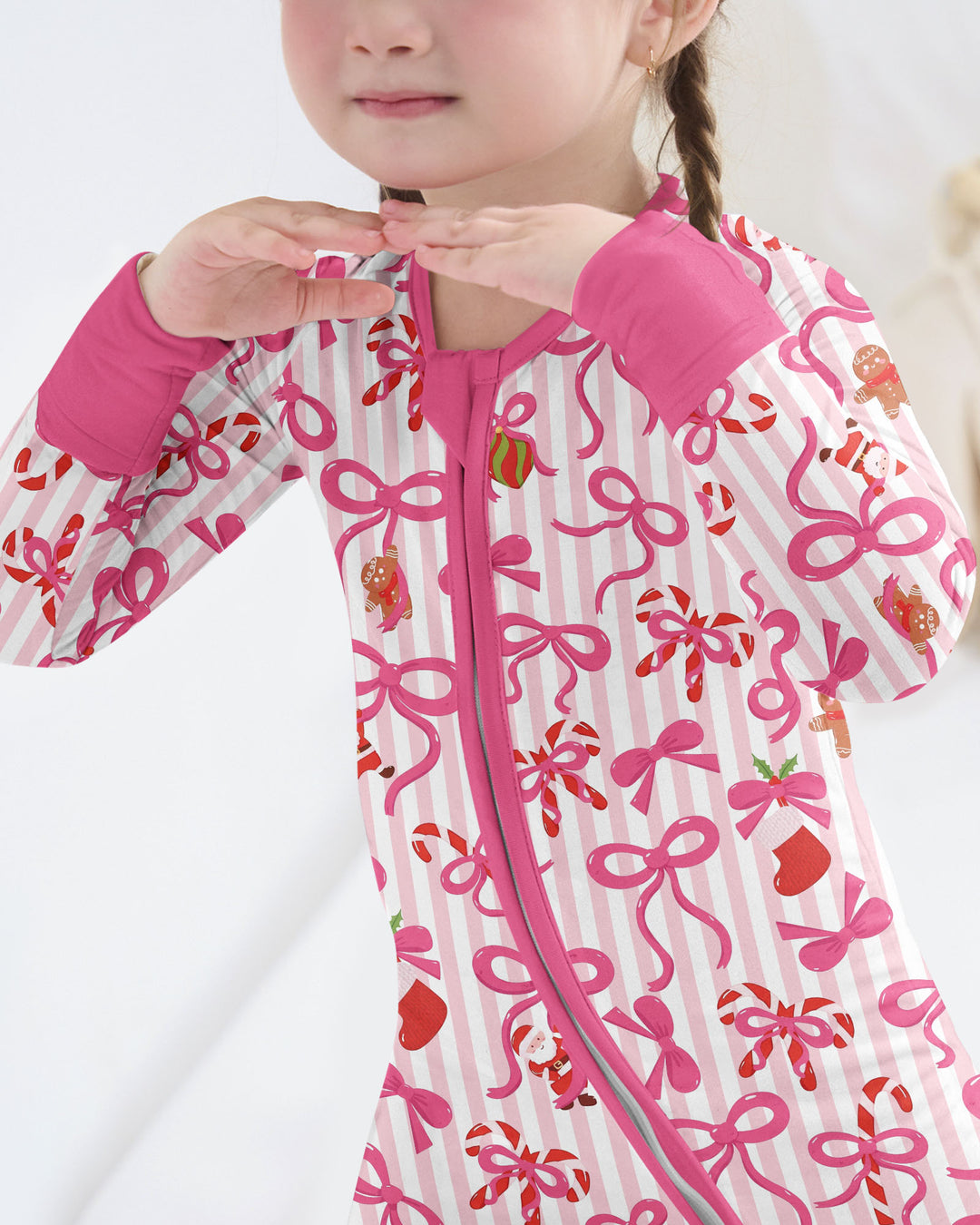 Pink Bow Christmas Magic Bamboo Convertible Zippy