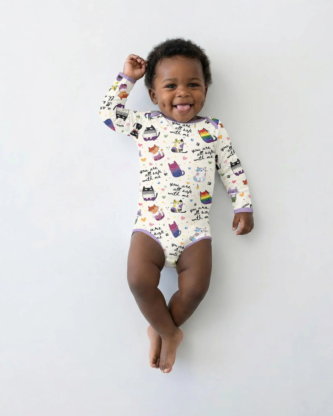 Loved & Safe Kitties Family Matching Bamboo Bodysuit