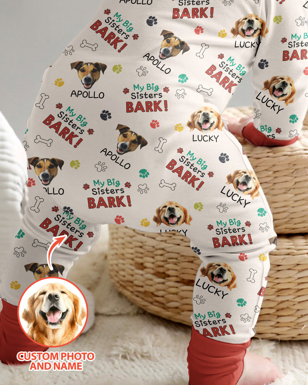 Raised With Paws - Custom Pet Photo And Name Bamboo Convertible Zippy