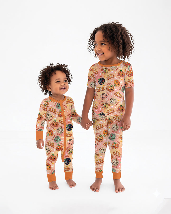 Custom Name You're A Glitter Pumpkin Bamboo Convertible Zippy