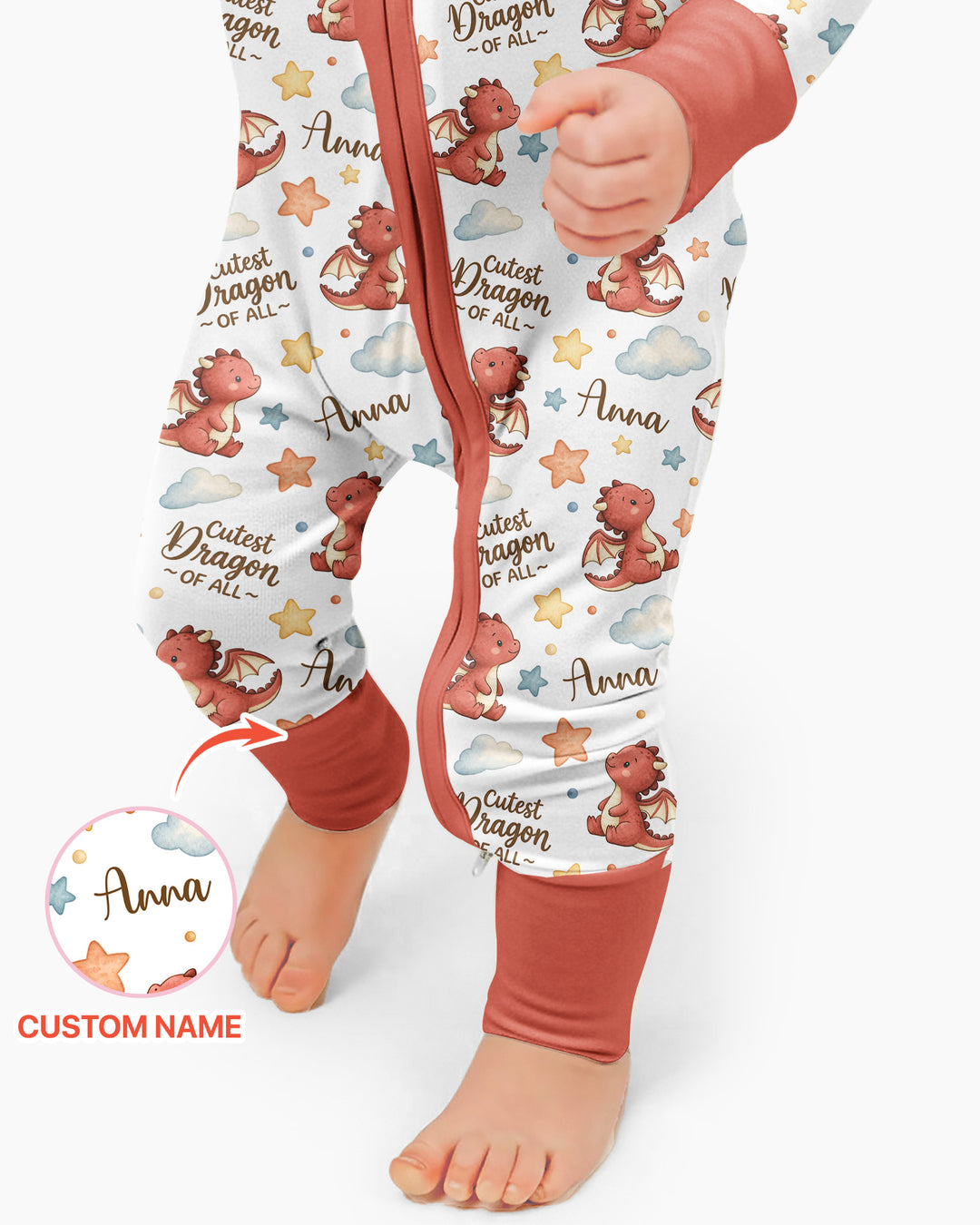 Custom Name Cutest Dragon Of All Bamboo Convertible Zippy