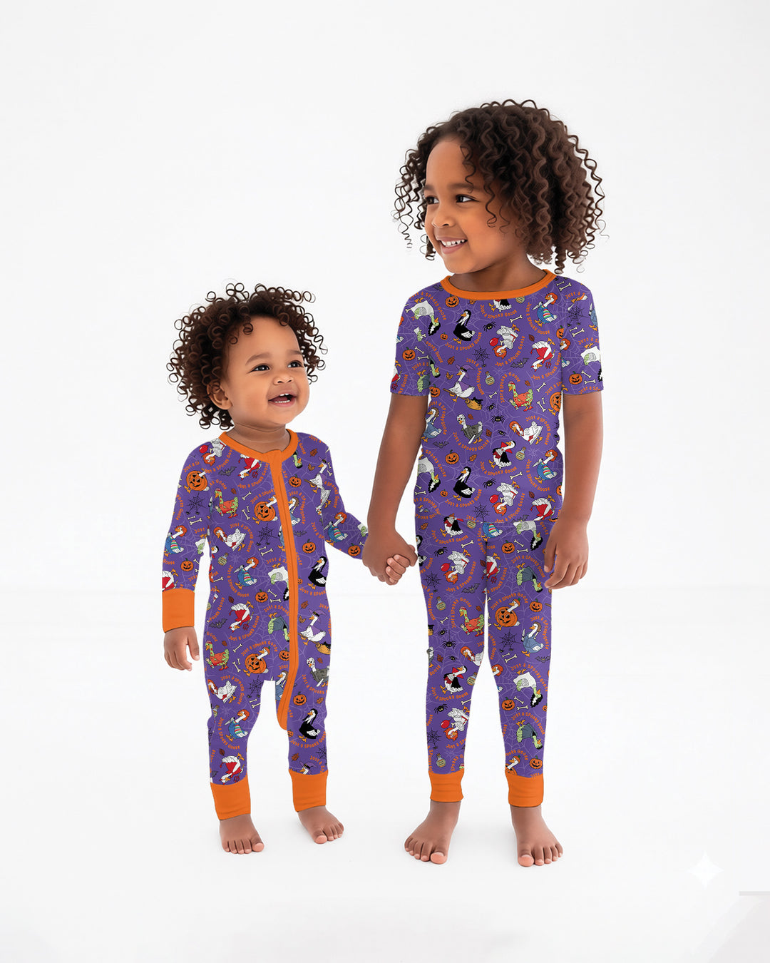 Just A Spooky Goose Family Matching Bamboo Two Piece Short Sleeve Pajama Set