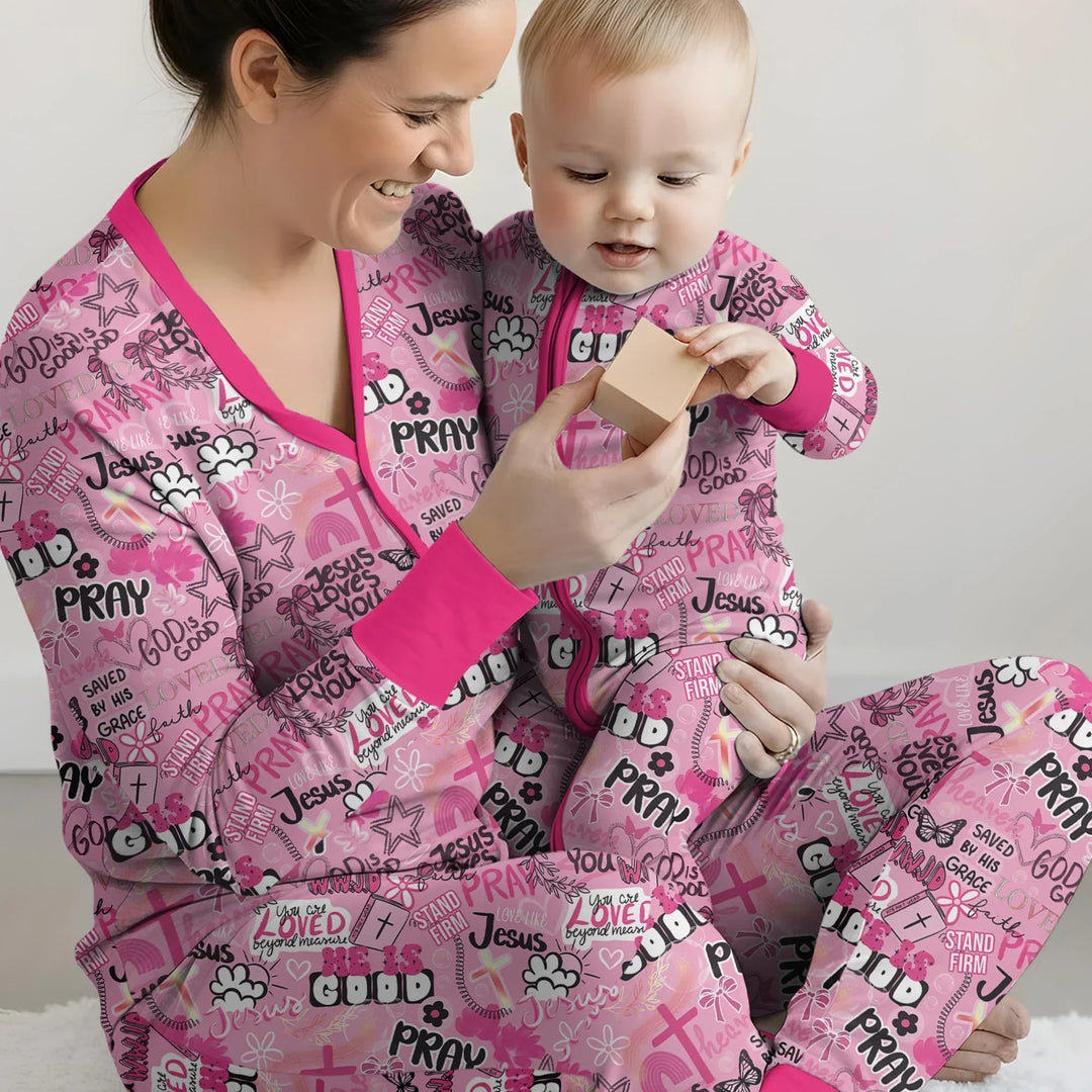 Pink Faith & Grace Bamboo Convertible Zippy