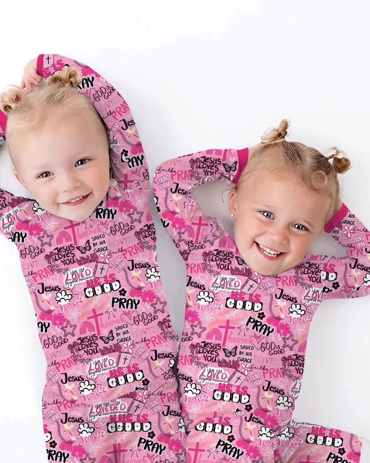 Template Bamboo Two Piece Long Sleeve Pyjamas Set