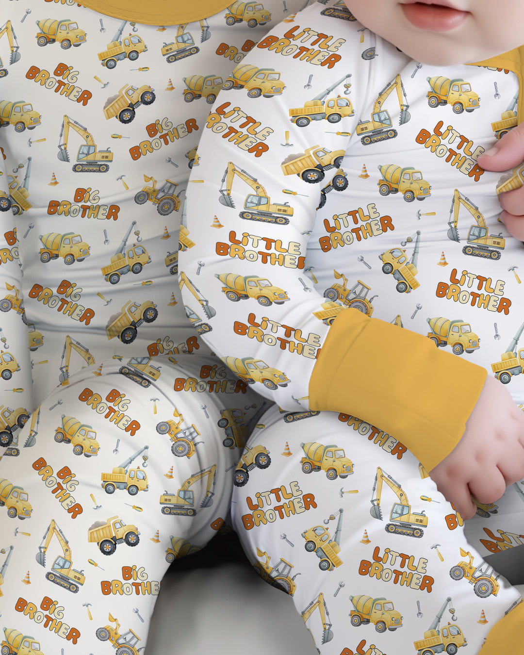 Custom Construction Matching Sibling Bamboo Two Piece Long Sleeve Pajama Set