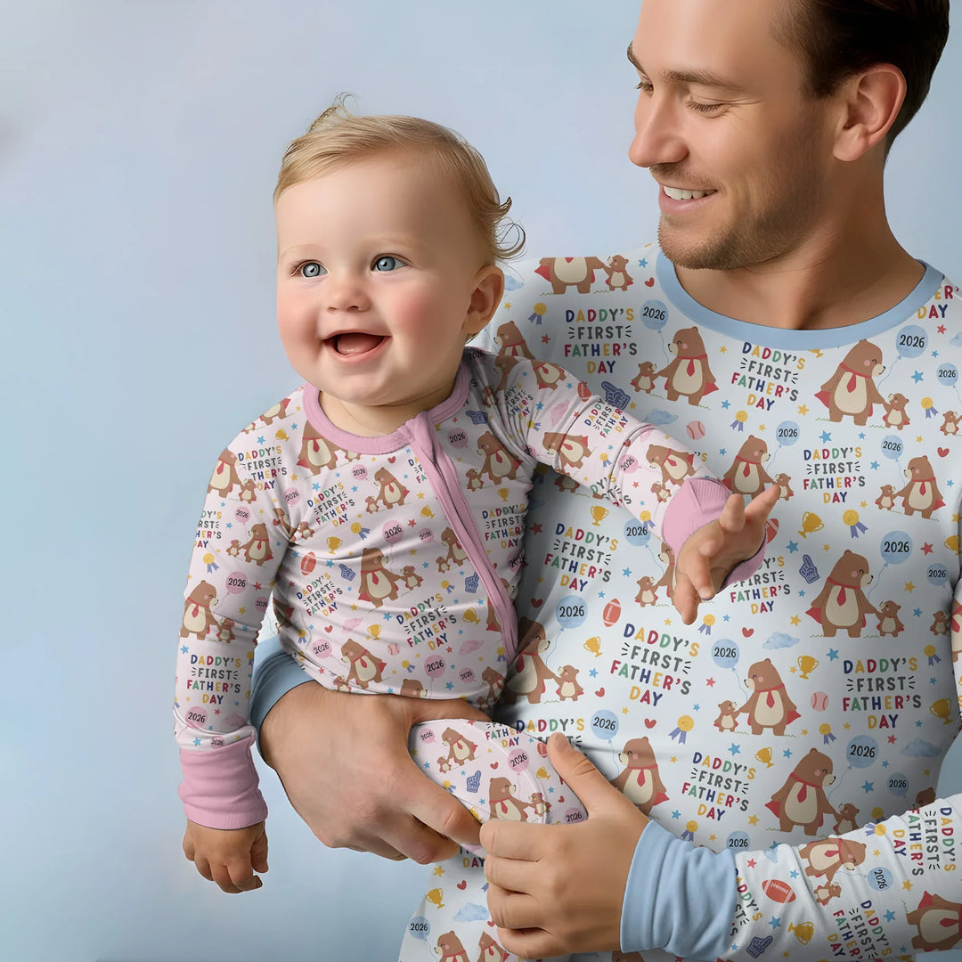 First Father's Day Daddy Bear Family Matching Bamboo Convertible Zippy
