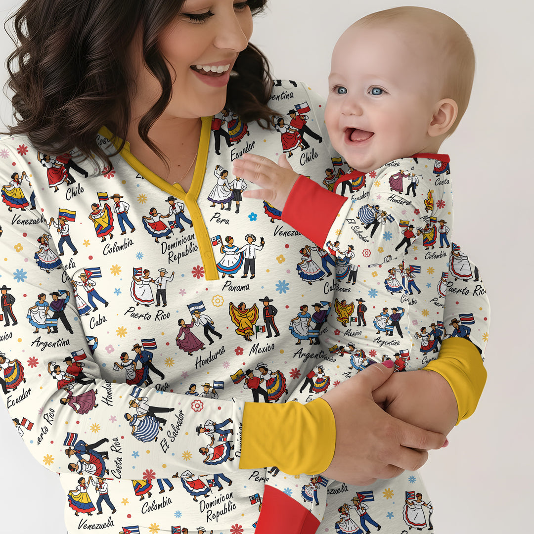 Hispanic Traditional Folkloric Dress Bamboo Women Pajama Set