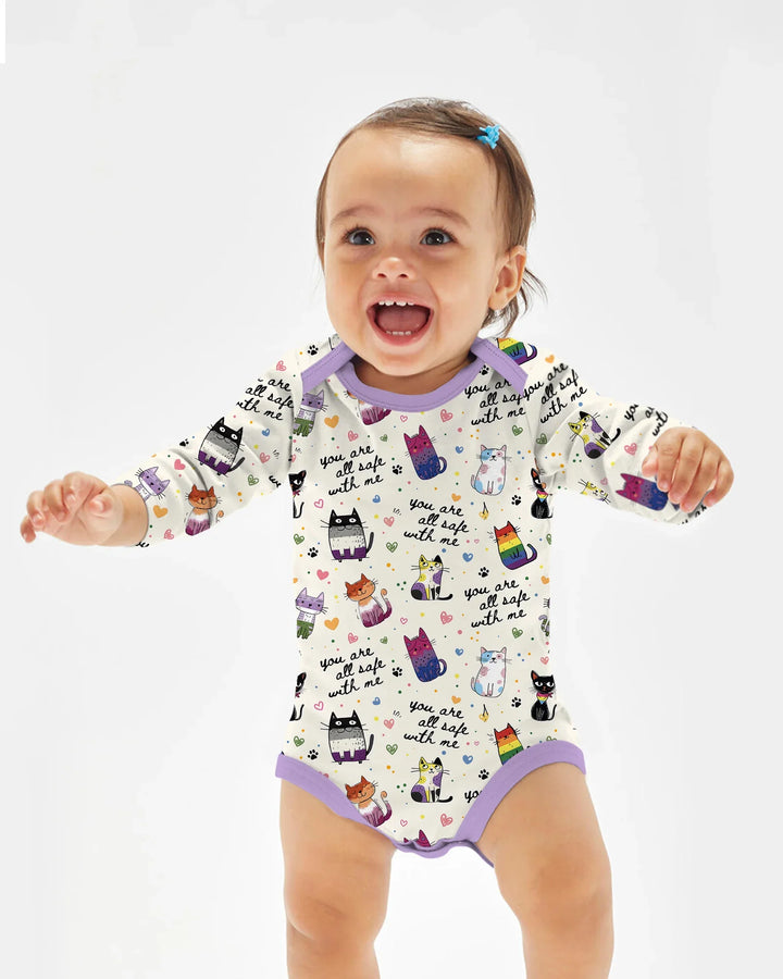 Loved & Safe Kitties Family Matching Bamboo Bodysuit