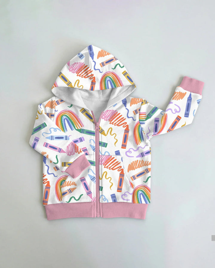 Crayon Chaos Bamboo Zip Hoodie