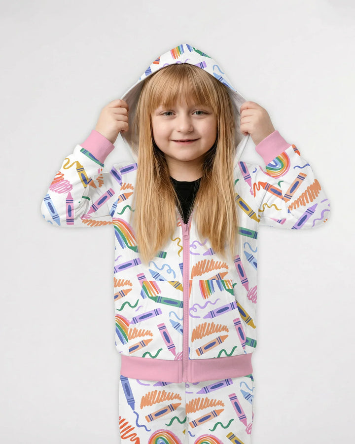 Crayon Chaos Bamboo Zip Hoodie