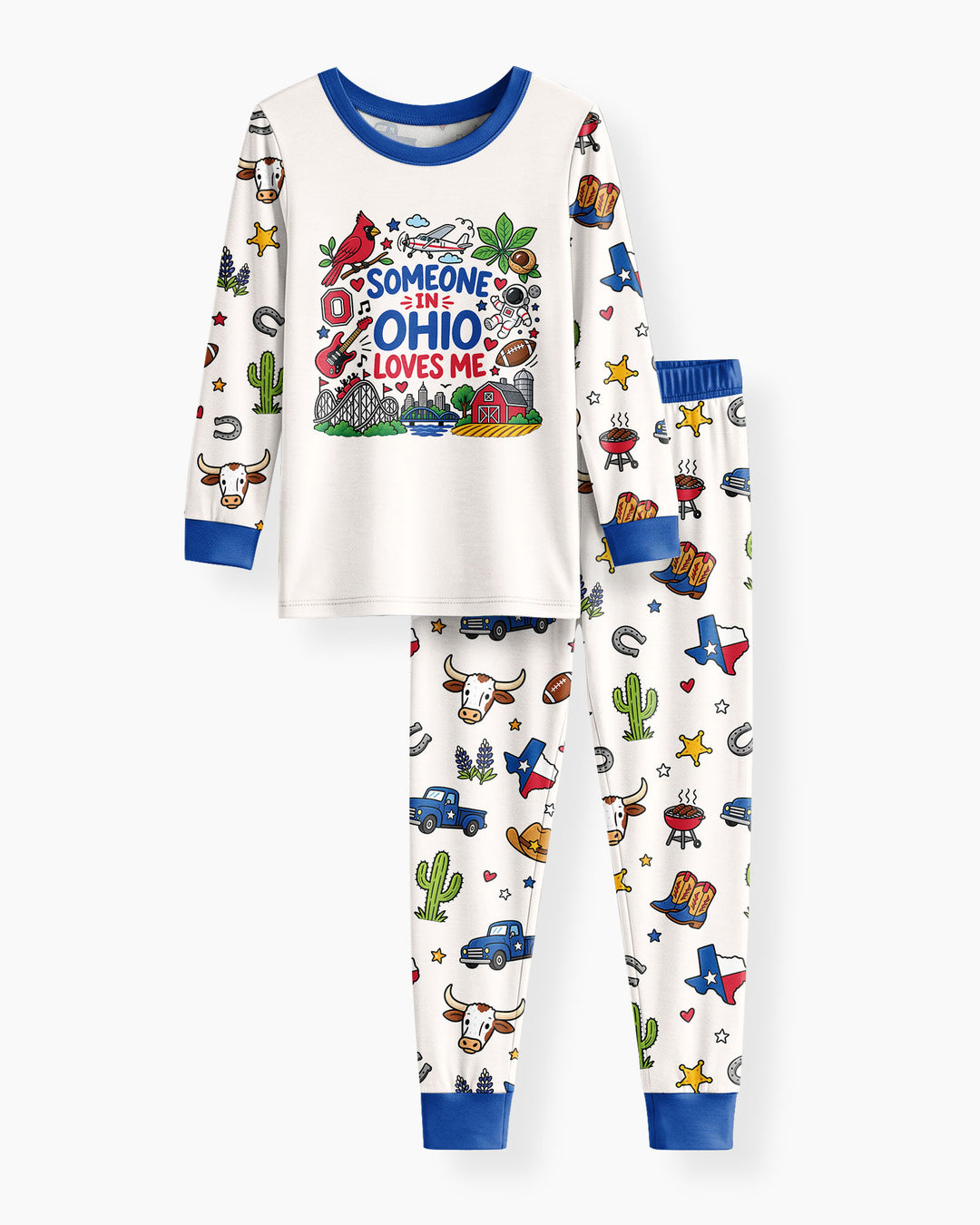Someone in Ohio Loves Me Bamboo Two Piece Long Sleeve Pajama Set