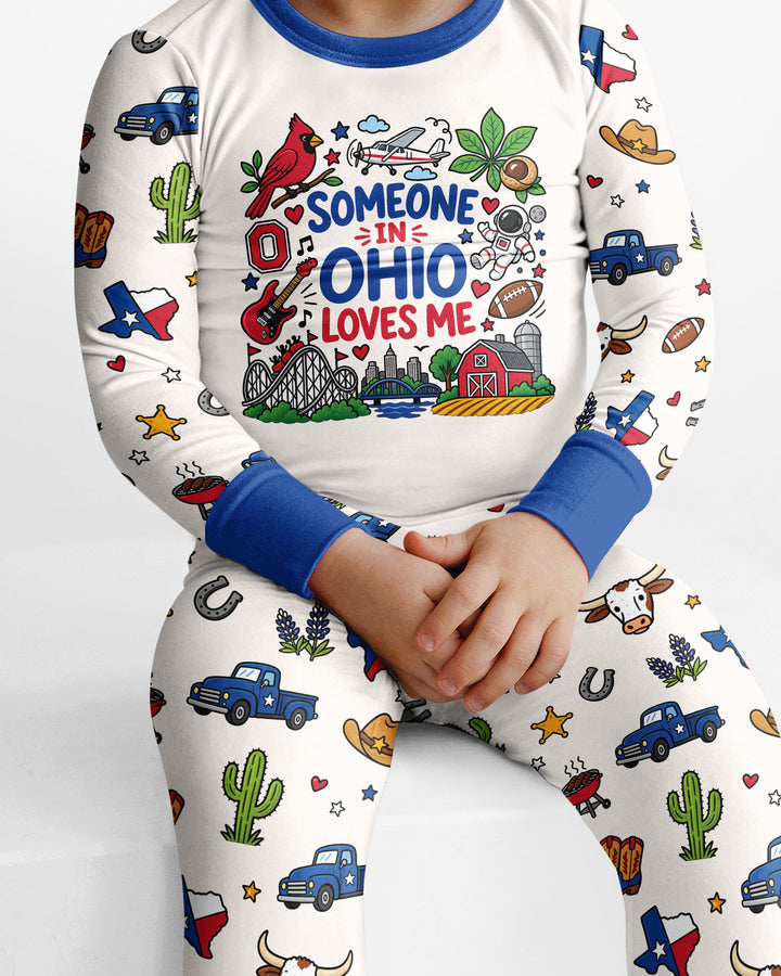 Someone in Ohio Loves Me Bamboo Two Piece Long Sleeve Pajama Set