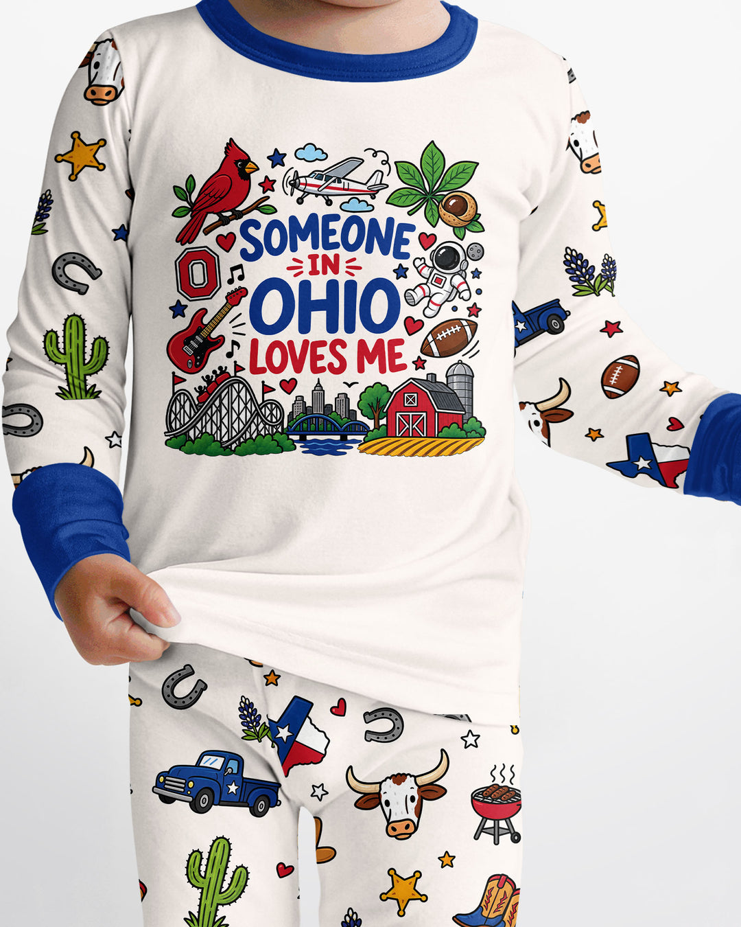 Someone in Ohio Loves Me Bamboo Two Piece Long Sleeve Pajama Set