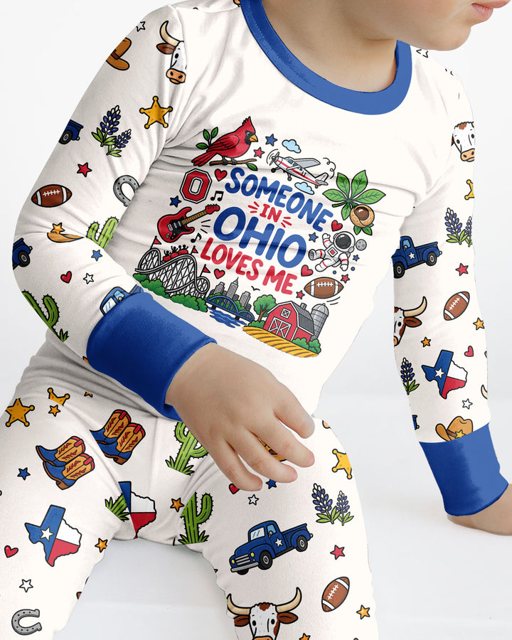 Someone in Ohio Loves Me Bamboo Two Piece Long Sleeve Pajama Set