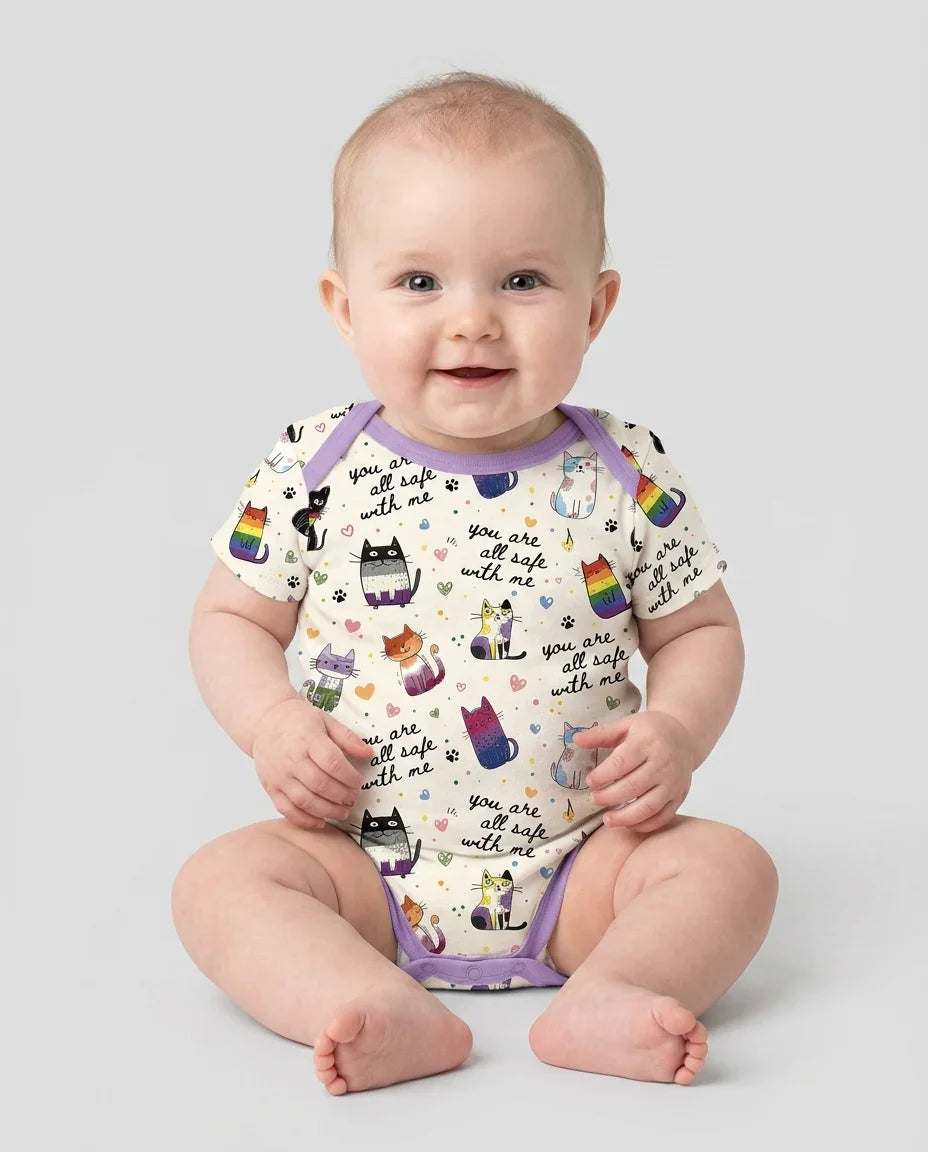Loved & Safe Kitties Family Matching Bamboo Bodysuit
