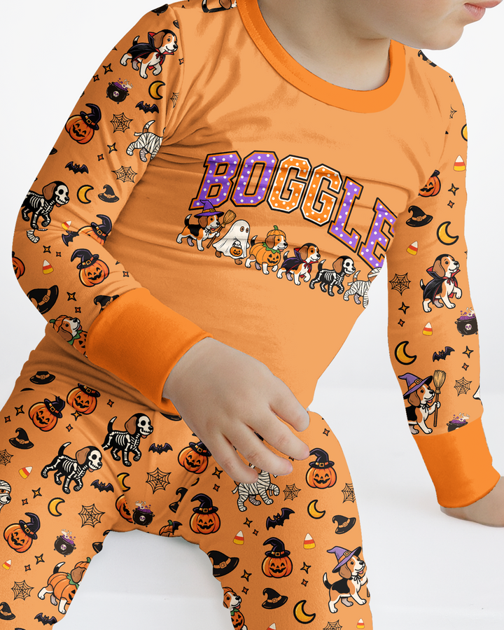 Halloween Boogle Bamboo Two Piece Long Sleeve Pajama Set