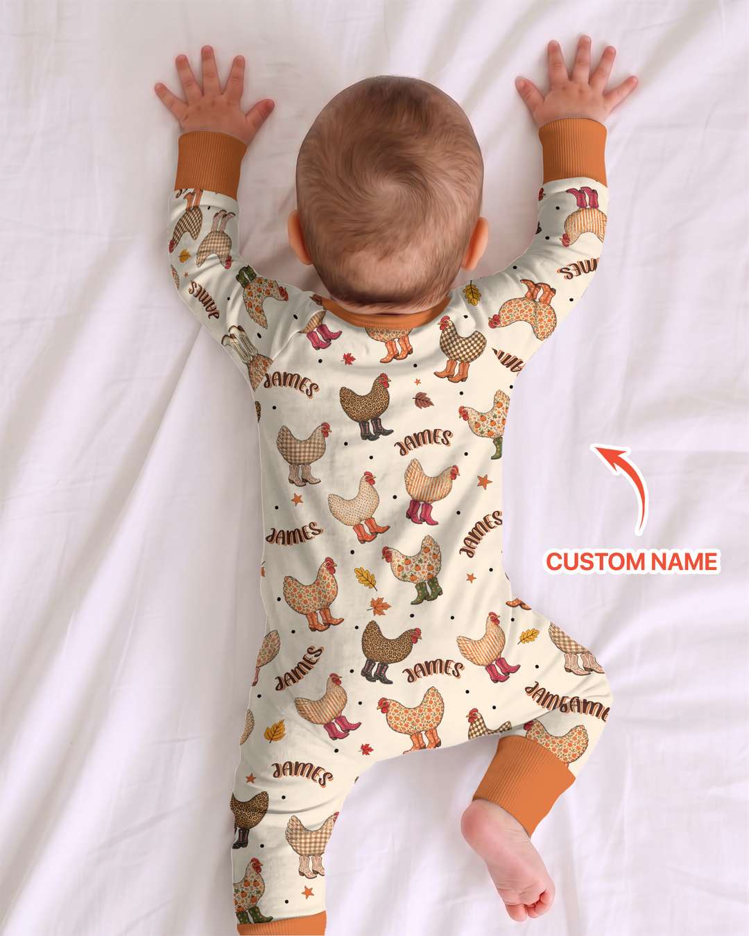 Custom Name Preppy Fall Chicken Bamboo Convertible Zippy