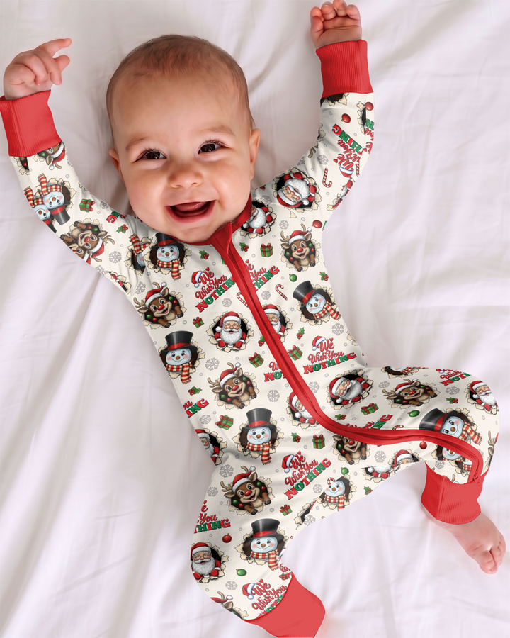 Funny Butt Christmas Squad Bamboo Convertible Zippy