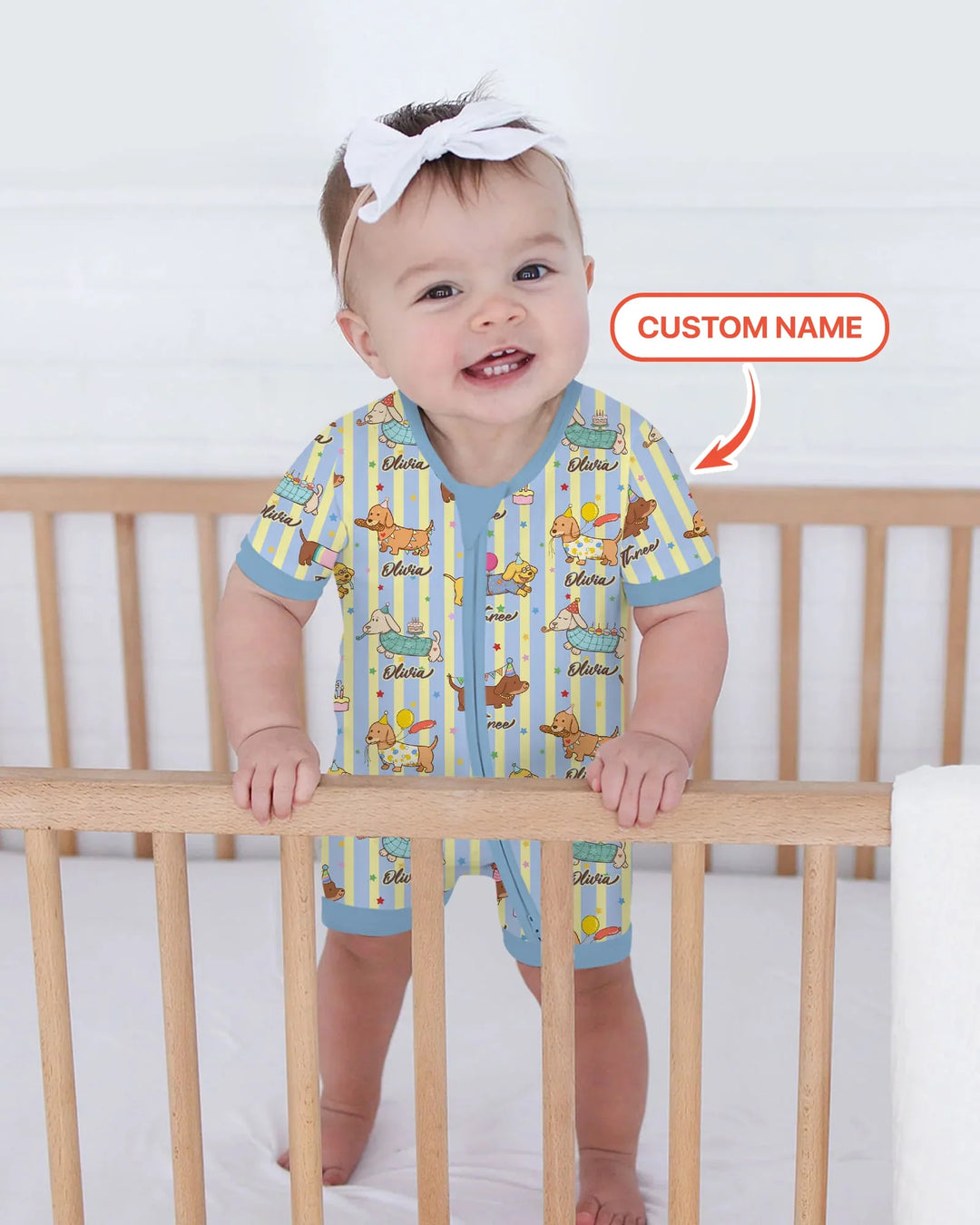 Custom Name Birthday Dachshund Bamboo Shorty Zippy