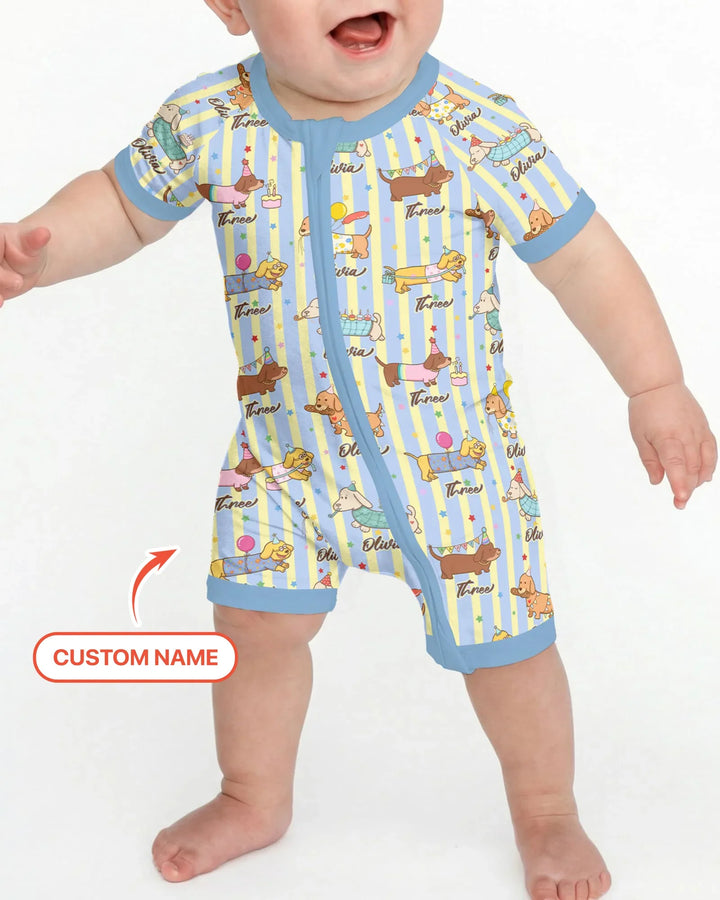Custom Name Birthday Dachshund Bamboo Shorty Zippy