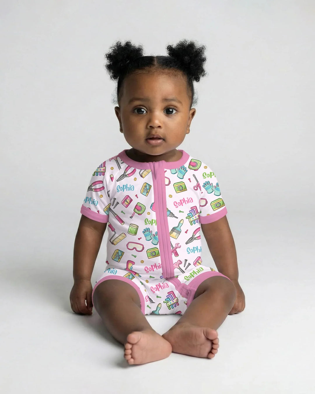 Custom Name Dad & Me Fixer Crew Bamboo Shorty Zippy