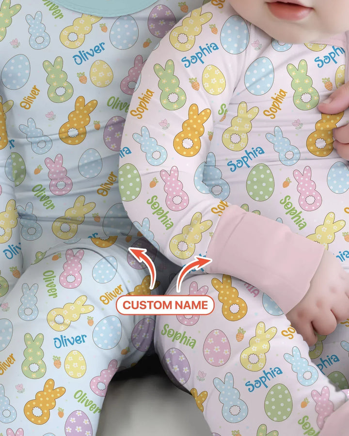 Custom Name Spring Pastel Easter Bamboo Convertible Zippy