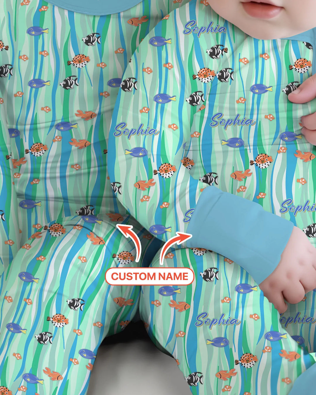 Custom Name Summer Beach Bamboo Convertible Zippy