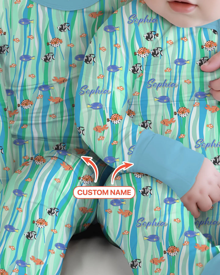 Custom Name Summer Beach Bamboo Convertible Zippy