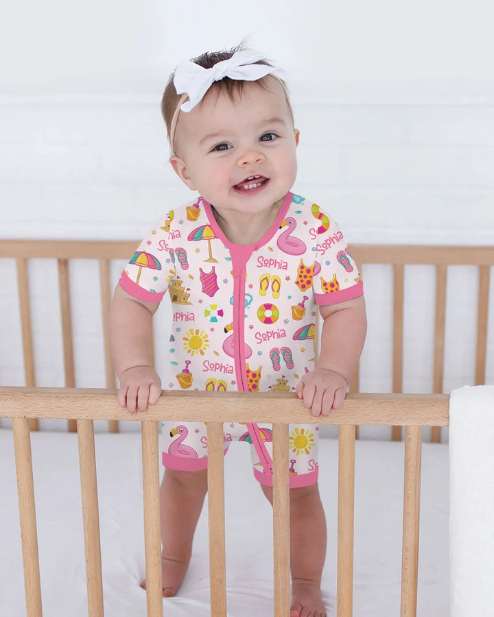 Custom Name Summer is Fun Bamboo Shorty Zippy