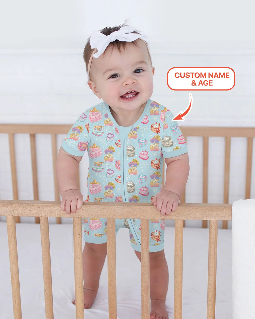 Custom Princess Baby Birthday Bamboo Shorty Zippy
