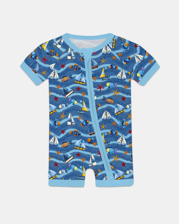 Blue Sail La Vie Family Matching Bamboo Shorty Zippy