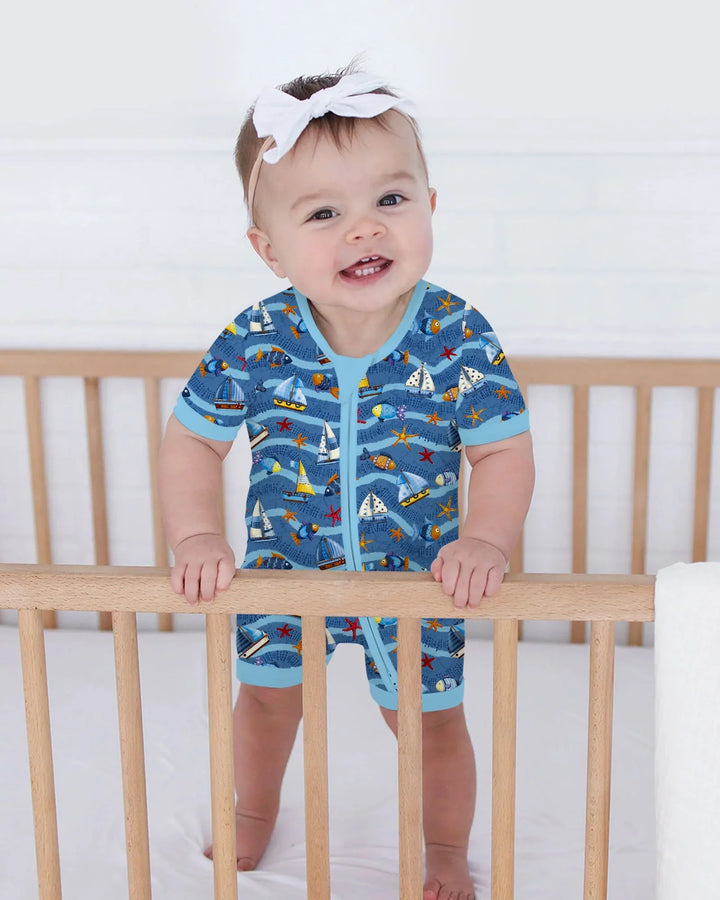 Blue Sail La Vie Family Matching Bamboo Shorty Zippy