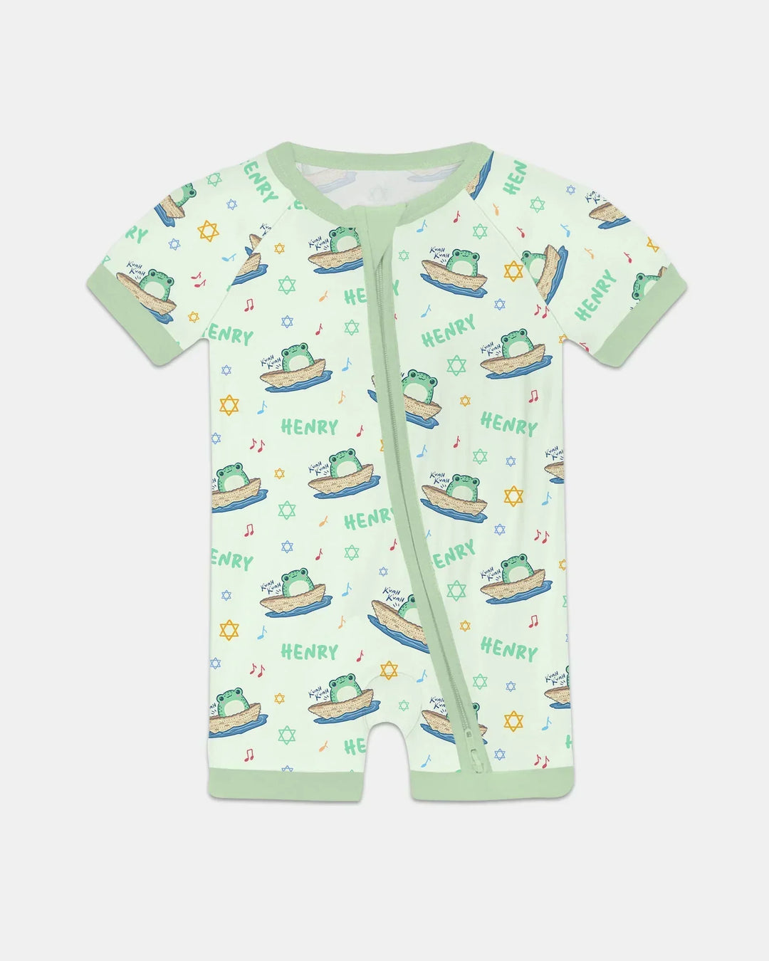 Frogs Here, Frogs There Passover Custom Name Bamboo Shorty Zippy
